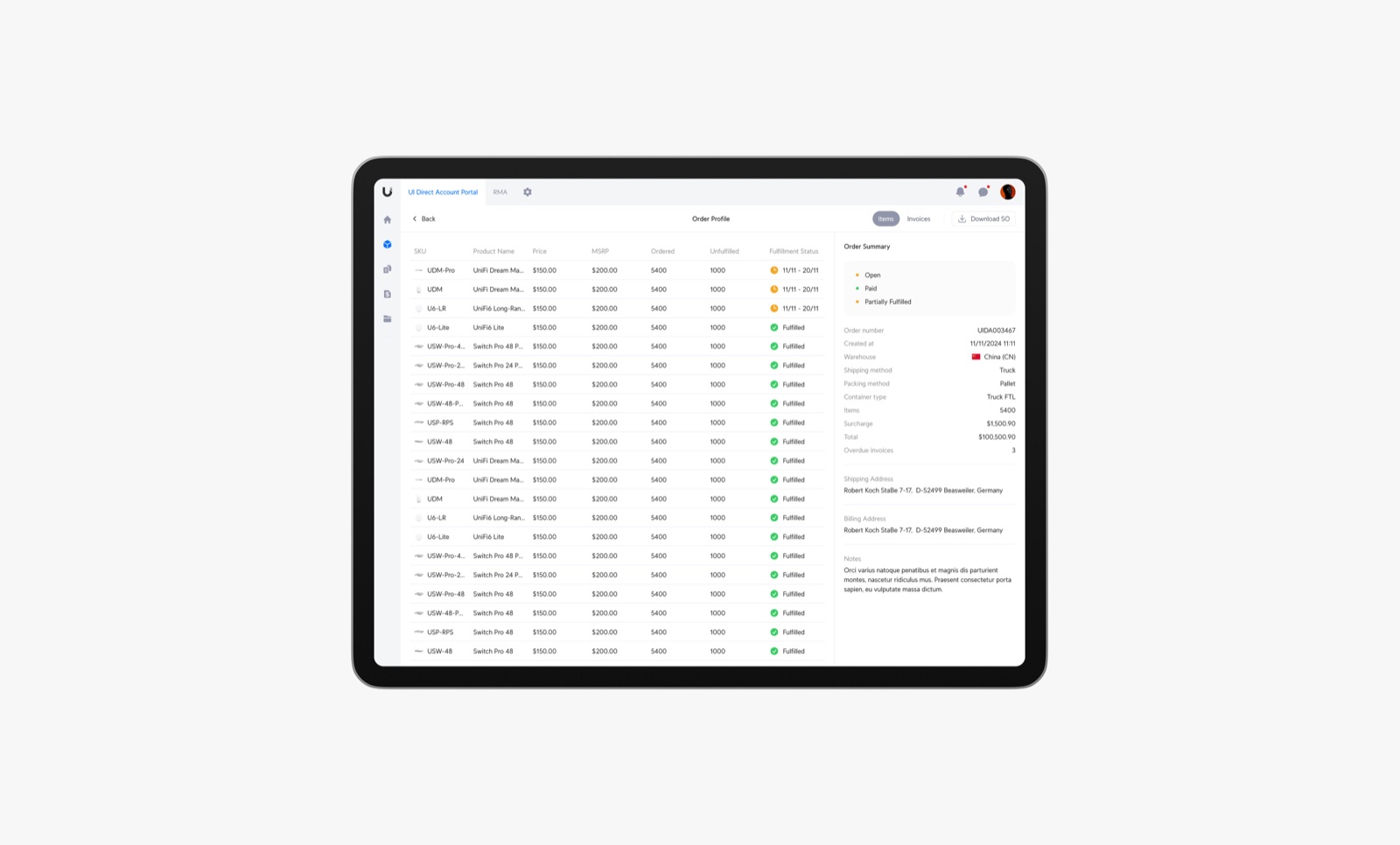 UI Direct Account Portal — screen