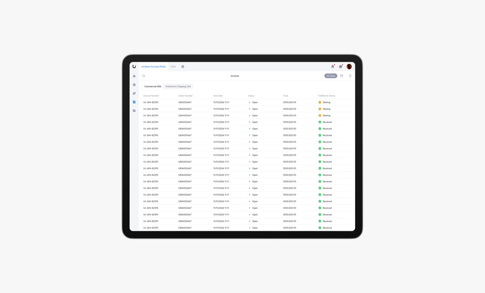 UI Direct Account Portal — screen
