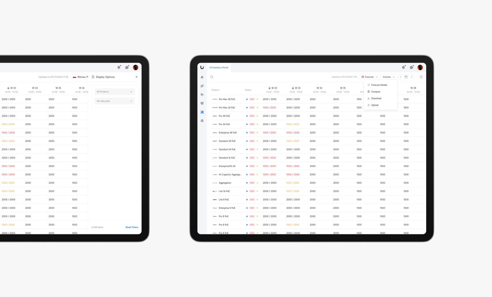 UI Inventory Portal — screen
