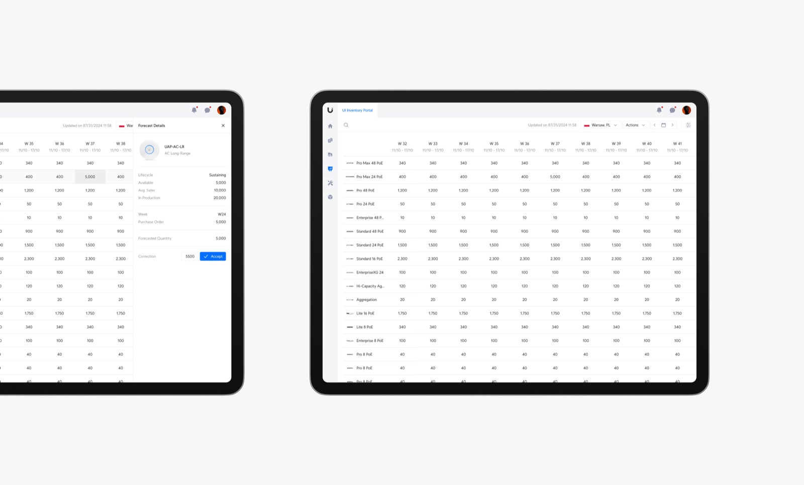 UI Inventory Portal — screen