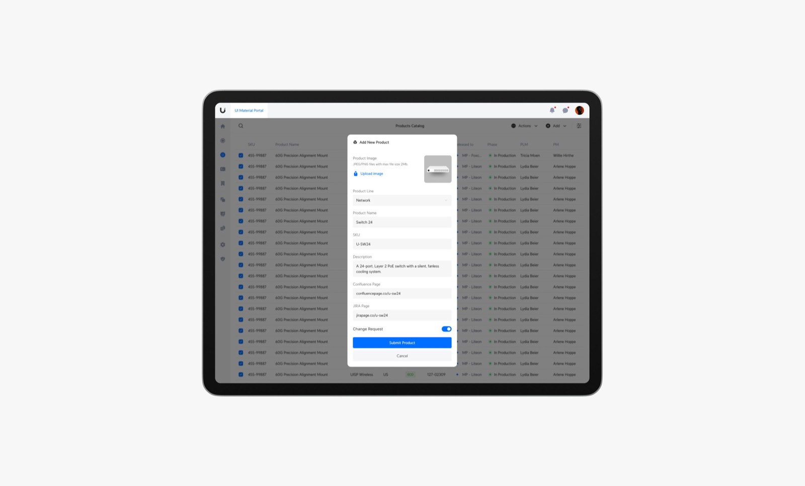UI Material Portal — screen