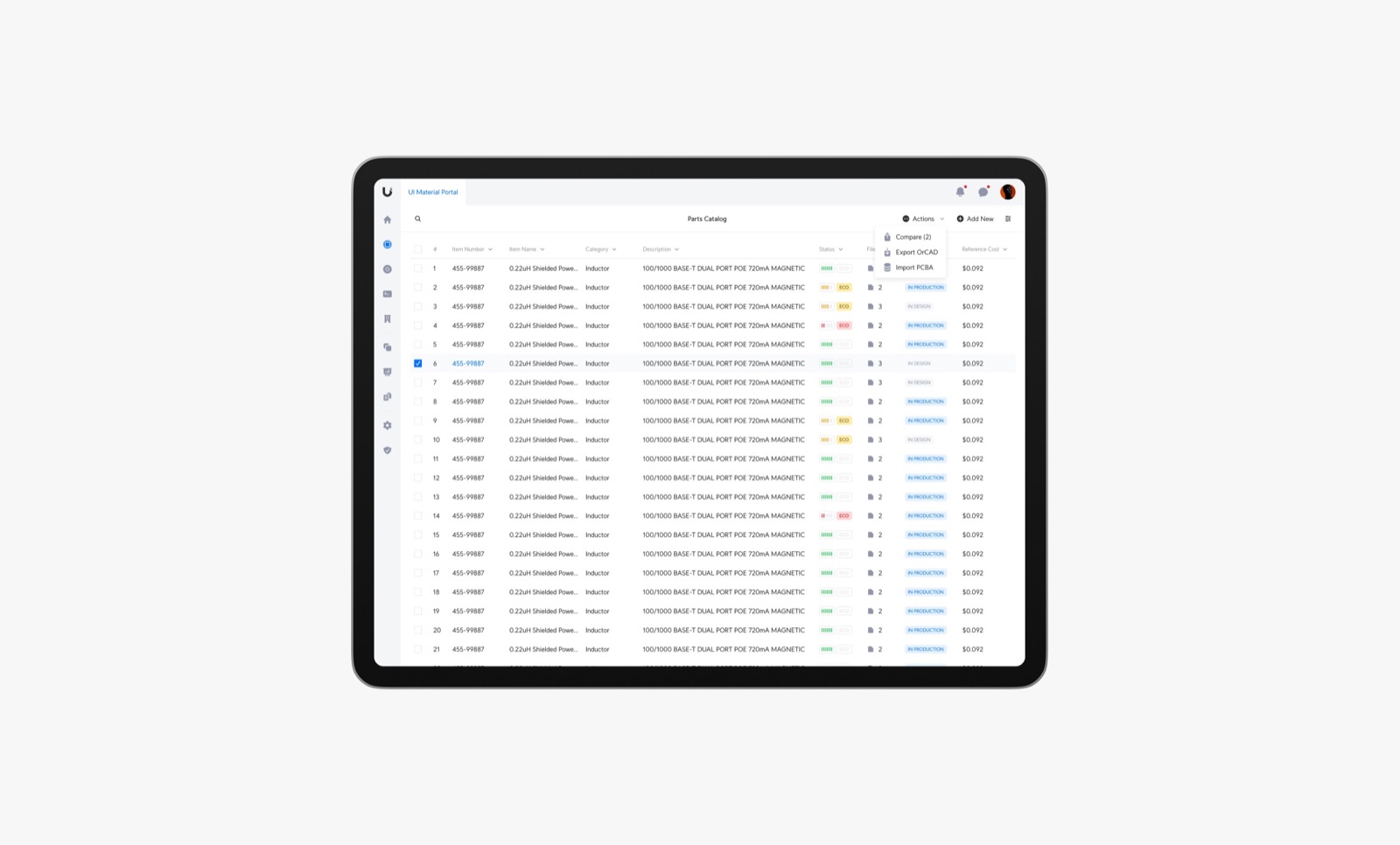 UI Material Portal — screen