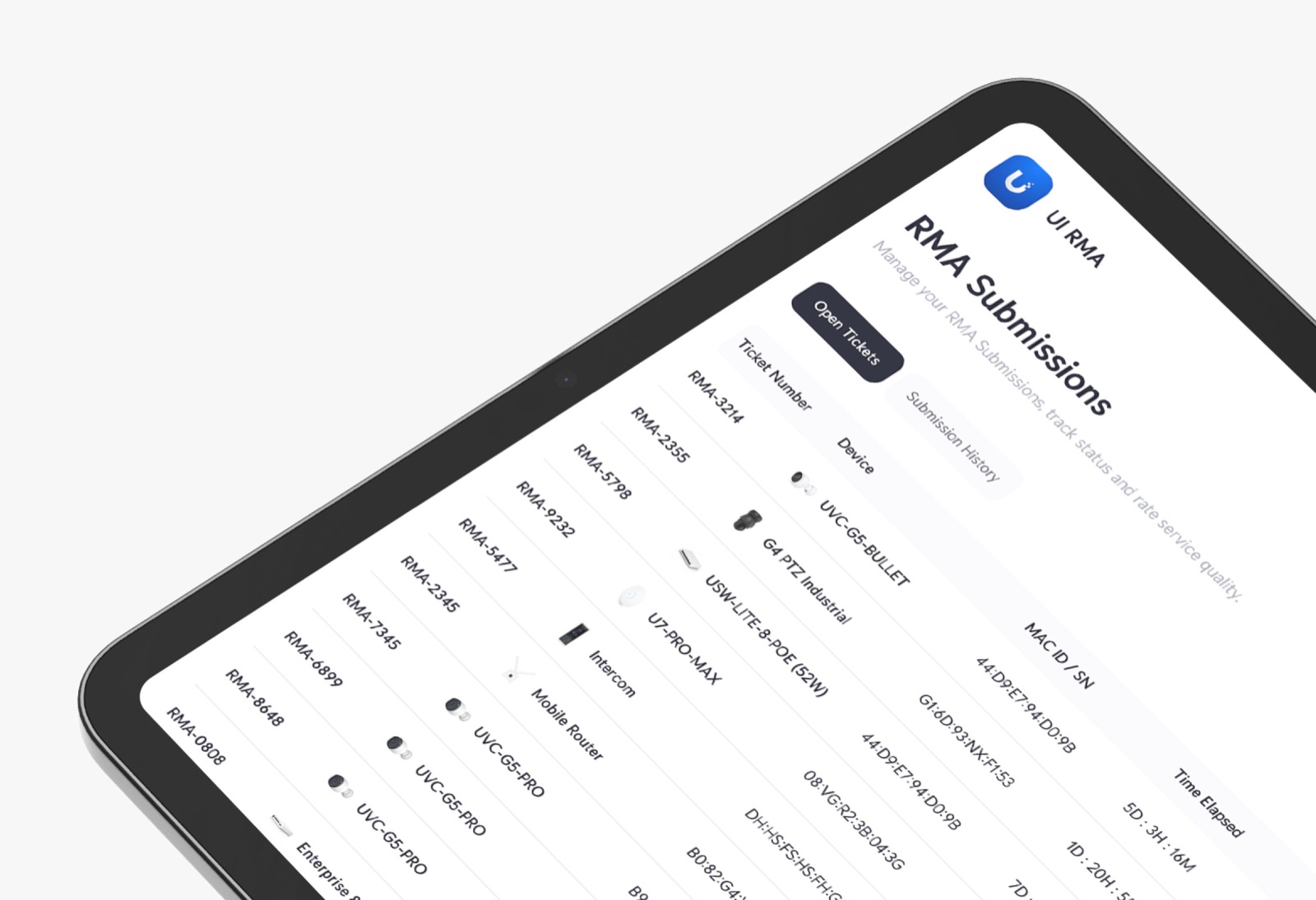 UI RMA Portal — submissions