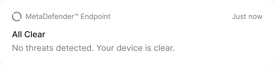 Notification: all clear — no threats detected