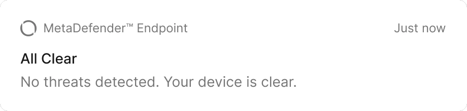 Notification: all clear — no threats detected